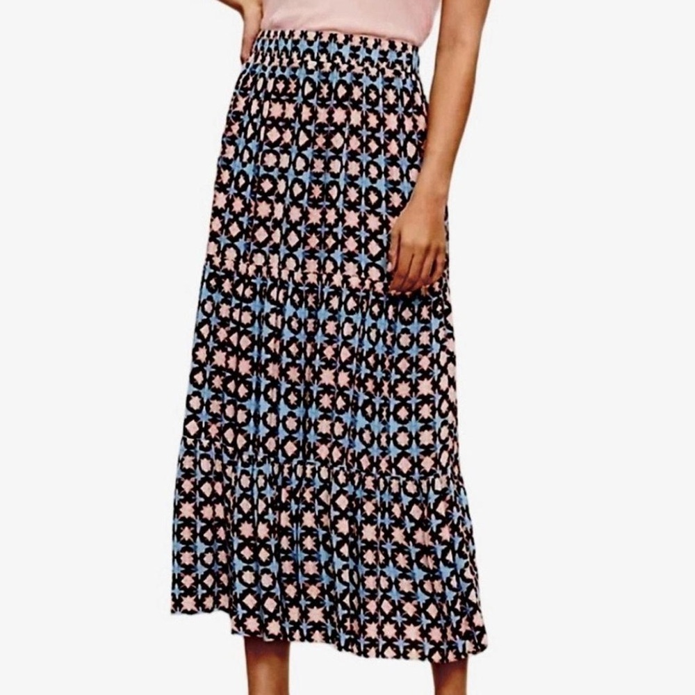 LOFT Geometric Maxi Peasant Skirt